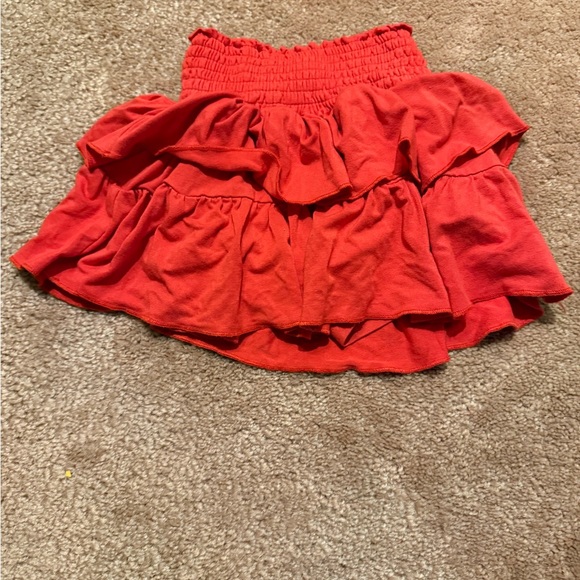 Vibrant Red Ruffled Kids Skort - Picture 1 of 3